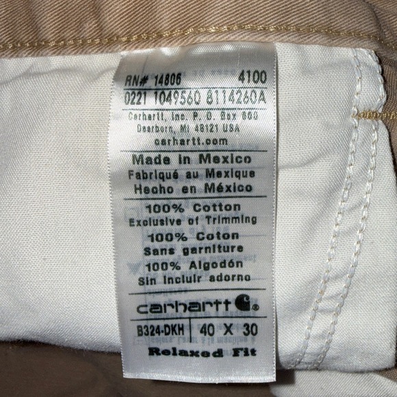 Carhartt Men's B324-DKH Relaxed fit twill 40x30 Utility Work pants - Picture 5 of 5